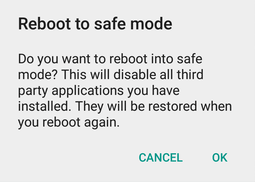 Android Reboot to Safe Mode Option