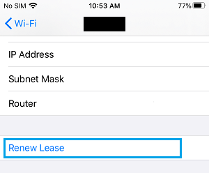 Renew DHCP Lease on iPhone