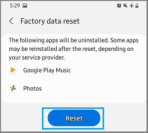 Factory Data Reset Android Phone 