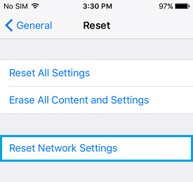 Reset Network Settings on iPhone