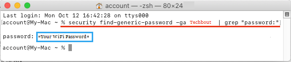 View WiFi Password on Mac Using Terminal