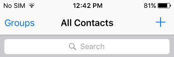 Plus Icon in Contacts App on iPhone