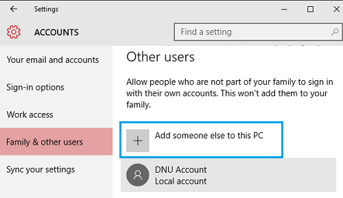 Add A User to Windows 10 PC