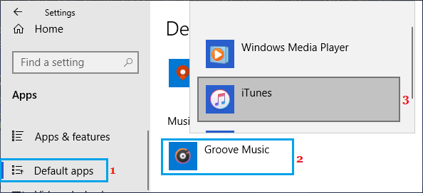 Set Default Music App on Windows PC