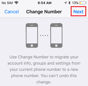 Change Number Screen in WhatsApp on iPhone