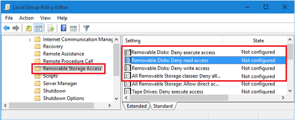 Configure Removable Storage Access Using Group Policy