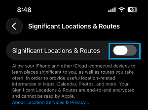 Disable Significant Locations Tracking on iPhone