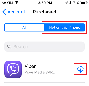 Purchased Apps Not on This iPhone on iPhone 