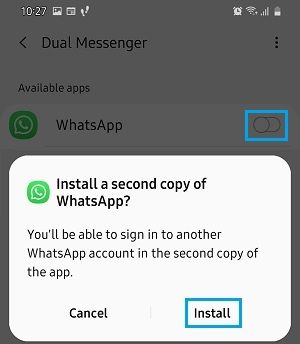 Install Second Copy of WhatsApp