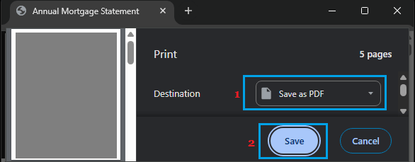 Save As PDF Option in Chrome