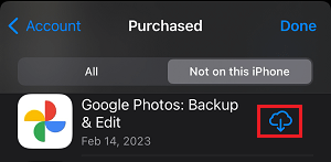 Purchased Apps Not on This iPhone on iPhone 