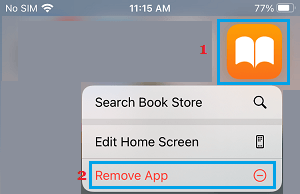 Remove App option on iPhone Home Screen