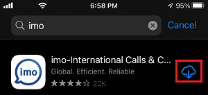 Down App from iCloud on iPhone