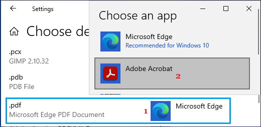 Ubah penampil PDF default menggunakan Pengaturan Windows