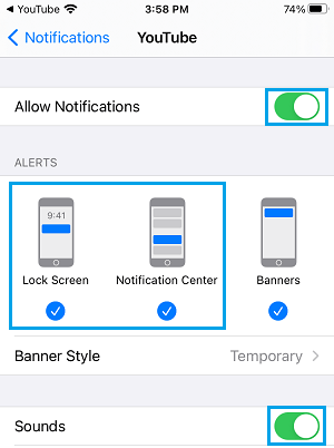 Enable YouTube Notifications on iPhone