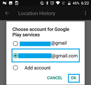 Choose Google Account on Android Phone