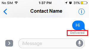 Delivered Read Receipt on iPhone