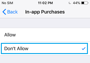 Disable In-App Purchases on iPhone