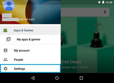 Open Google Play Store Settings