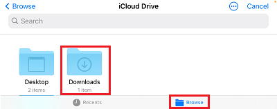 Folders in iCloud Drive