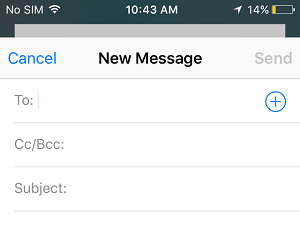 New Email Message Interface on iPhone