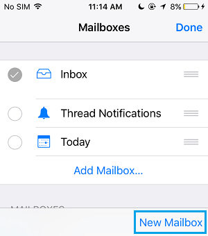 New Mail Box Button