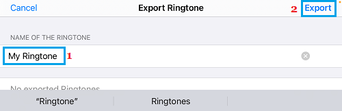 Export Ringtone Option in GarageBand