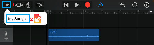 Go to My Songs in GarageBand