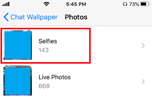 Select Photo Album on iPhone