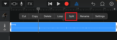 Split Option in GarageBand