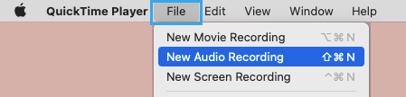 Start New Audio Recording on Mac