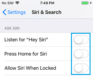 Totally Disable Siri on iPhone