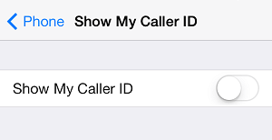 Disable Caller ID On iPhone