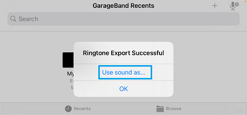 Use Sound As Option in GarageBand