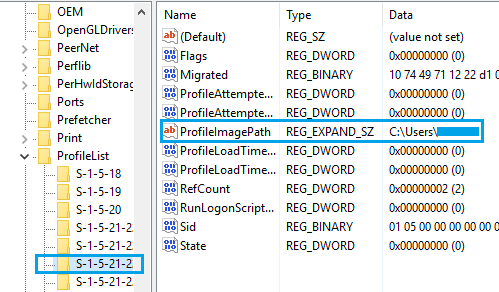 User Account Profile Path in Windows 10
