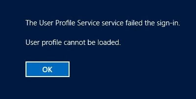 User Profile Service Failed the Sign-in Message in Windows 