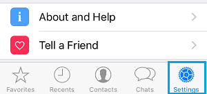 WhatsApp Settings Option on iPhone