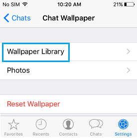 Wallpaper Library Option on iPhone