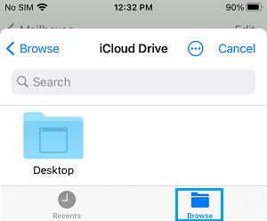 Browse Option on iCloud Drive