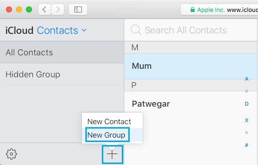 Create New Contact Group on iPhone Using iCloud