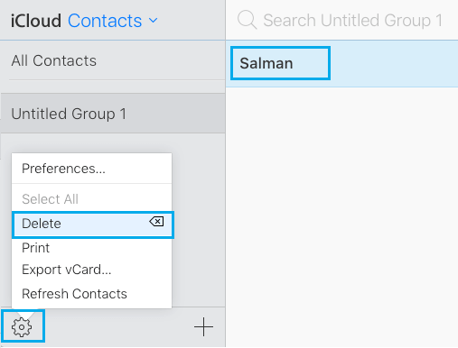 Delete Contact From Contact Group on iPhone Using iCloud