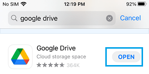 Install Google Drive on iPhone