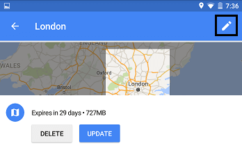 Update or Delete Offline Google Maps Android