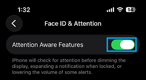 Enable Attention Aware Features on iPhone