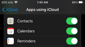Enable iCloud Contacts on iPhone
