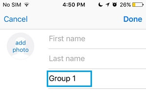 Name the Contact Group