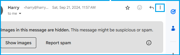 3 Dots Menu Icon in Gmail