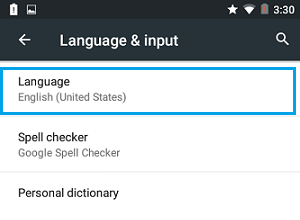 Language Settings Android