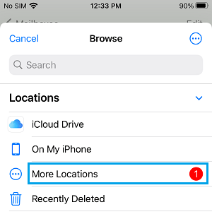 Browse More Storage Locations on iPhone 