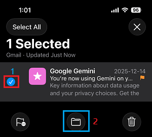 Move Deleted Email From Trash to Folder on iPhone Mail App